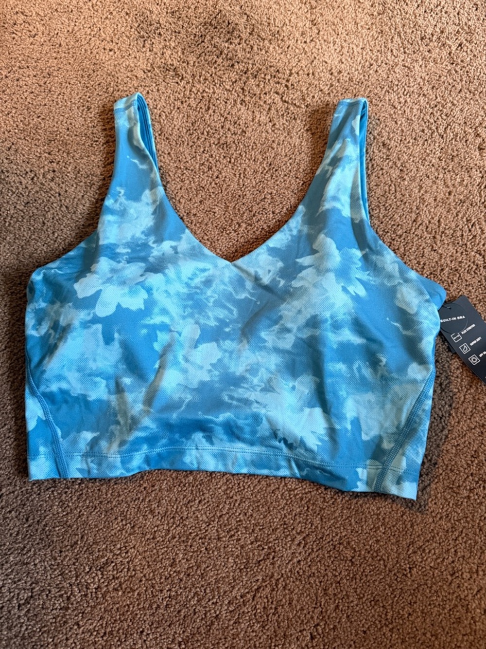 Ideology Blue Floral Print Sports Bra